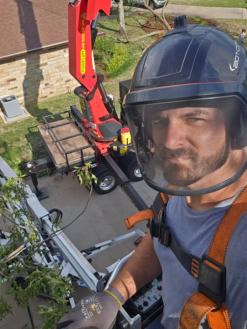 Owner of Elite Tree Service LLC on a job site in Arkansas